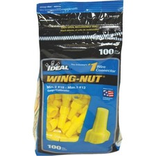 Ideal Industries 30-451P Yellow Wing-Nut   Wire Connectors 100 Count