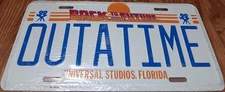 Back To The Future OUTATIME License Plate SEALED Universal Studios Hollywood