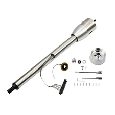 30" Tilt Manual Universal Natural Stainless Steel Steering Column &Wheel Adapter