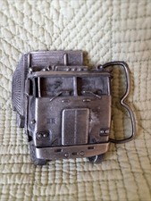 Vintage 1978 Bergamot Brass Works Semi Truck Big Rig Belt Buckle Made In USA