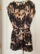 SALE 11/28   Derek Lam by Design Tunic Dress Drawstring Waist Black Gold sz M