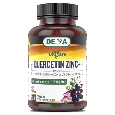 Vegan Quercetin 500mg Plus 25mg with Elderberry, Echinacea and Oregano Extrac...
