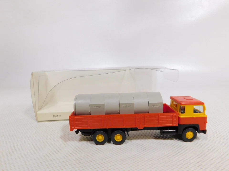 Wiking H0 1:87 0433 01 Pianale Camion Bordo Alto Scania 111 Lbt Mint + Box # - Immagine 2 di 4