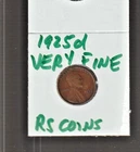 1925D   VERY FINE   LINCOLN CENT   VERY FINE  1925D  /  RS COINS #27G  FREE SHIP