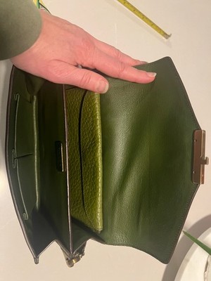 Prada Olive Green Calfskin Hand Bag - Gold Hardware Matching
