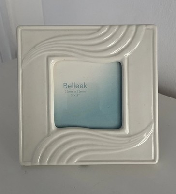 Schöner cremefarbener China Belleek Living Fotorahmen 3  x 3  Bildergröße modern/irisch