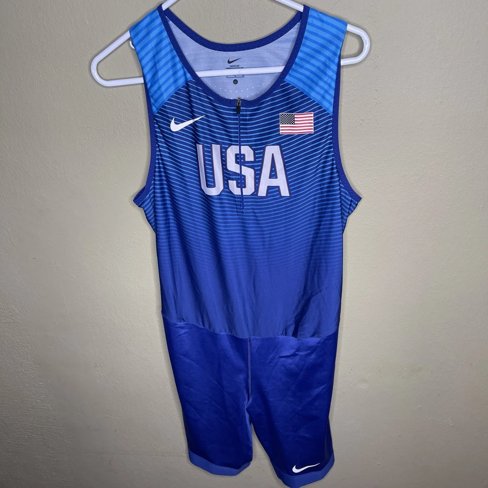 Nike Pro Elite Team USA Olympics Speedsuit Size Large Track Made USA 898156-xxx - Image 2 of 4
