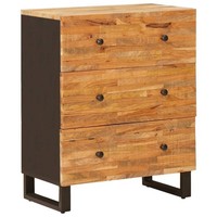 Aufbewahrungs-Sideboard 60 X 33 X 75 Cm Massivholz Mango Braun