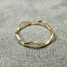 Ring vergoldet schlicht Wellenform Größe 50 Damen Schmuck Geschenk