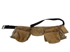 Prima 11-Pocket Leather Waist Tool Belt Contractor's Apron Leather Pouches