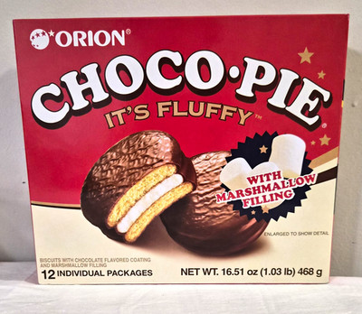 Orion Choco-Pie It's Fluffy Chocolate Marshmallow 12 Pack 468g Box Snack
