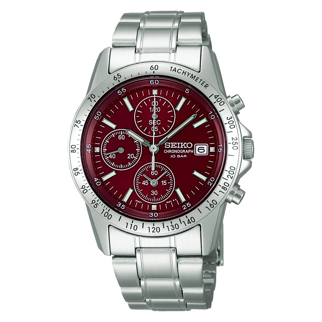 SEIKO SPIRIT SBTQ045 Red Limited Chronograph Men's Watch Japan Model 34mm