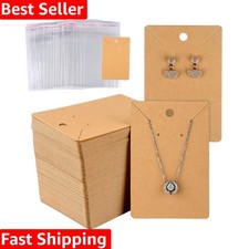 Set of 150 Kraft Earring Cards with Self-Adhesive Bags for Stylish DIY Displays