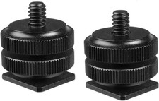 2-Pack Fotasy Hot Shoe to 1/4" Adapter   Flash Mount with Locking Disk