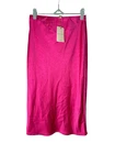 Skies Are Blue Bright Pink Satin Midi Pencil Skirt Size XS Elastic Waist New