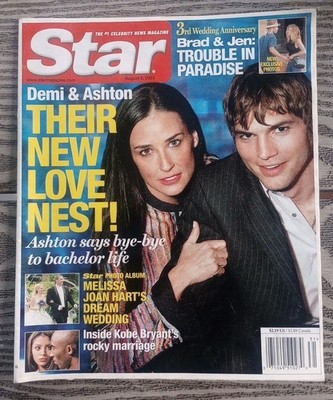 STAR TABLOID - August 5, 2003 -Demi Moore Ashton Kutcher Kobe Bryant Brad Pitt