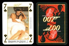 1 x card Diamonds are forever Sean Connery Jill St. John 007 Bond 7 Clubs B8