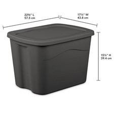 Sterilite 18 Gallon Plastic Storage Bin with Snap-on Lid, Gray, 8 Count FRS