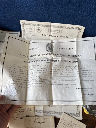 Document 19eme Frédéric Kursner Héraut De Genève Généalogie Passeport Suisse - Foto 3 di 23