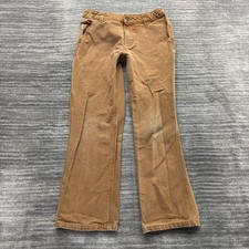 Carhartt Jeans Size 10 Youth Straight Stretch Heavy Duty Canvas Brown