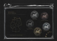 Germany Prestige Specimen Coin Set, Porta Nigra, Gold, Platinum, Ruthenium, BU