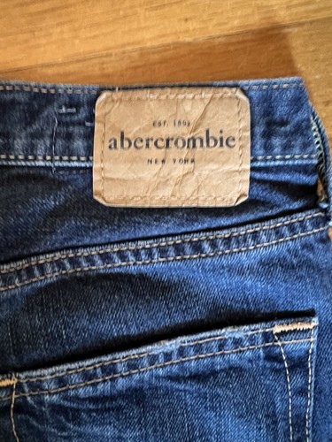 Abercrombie Horton Jeans Boys Size 14 Blue Straight Button Fly Dark Wash Denim - Picture 3 of 8