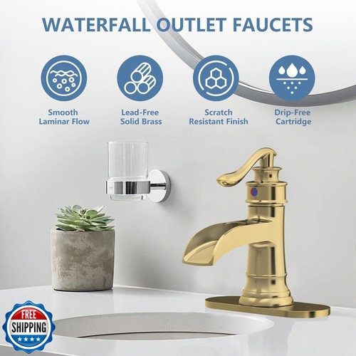 Grifo de baño espacioso cascada grifos de lavabo baño individual ampliamente distribuido - Imagen 2 de 5