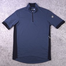 Assos Cycling Jersey Mens Large Mille GTC Short Sleeve Gravel GT Mock Neck Steel