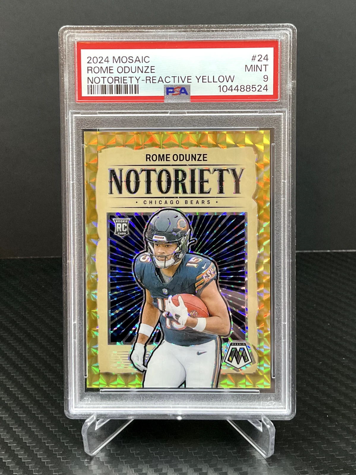 Rome Odunze Panini Mosaic Notoriety #24 Reactive Yellow