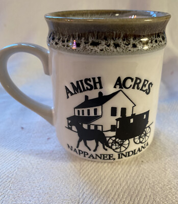 AMISH ACRES NAPPANEE, INDIANA  COFFEE MUG   (FREE SHIPPING)