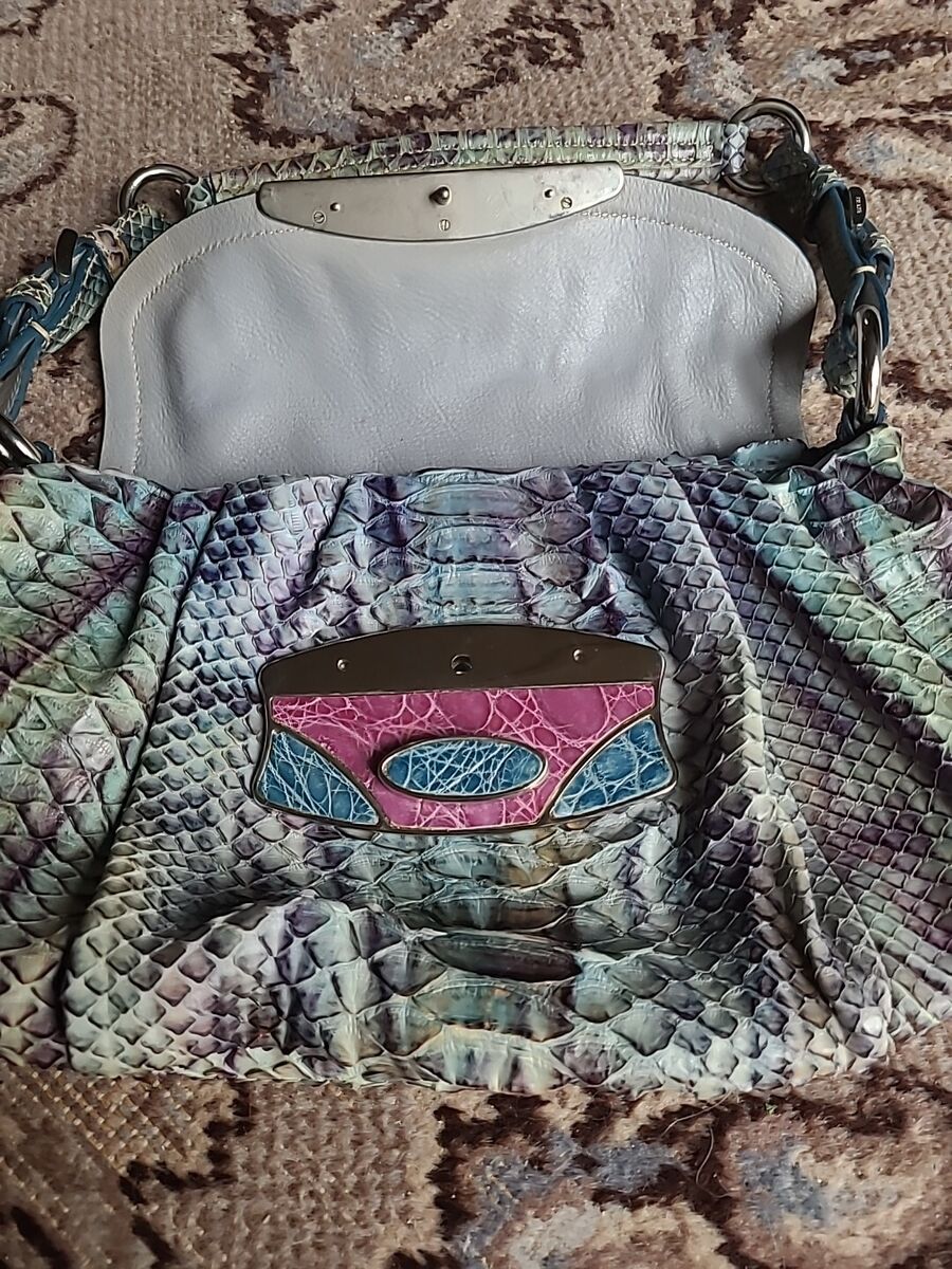 Prada Limited Edition Purple Blue Green Python Leather Small Prada Limited Edition Purple Blue Green Python Leather Small