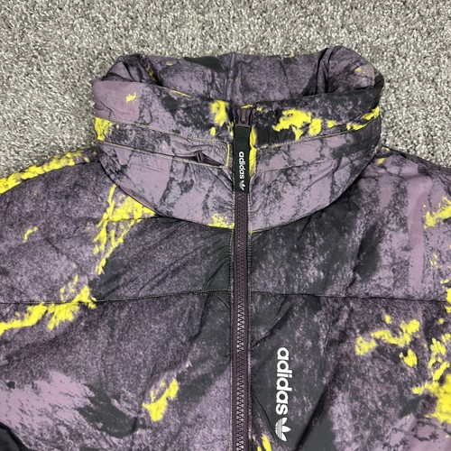 ADIDAS ORIGINALS Adventure Mens Puffer Hooded Jacket Size M Purple/Yellow GE1286 - Picture 14 of 21