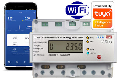 3-Phasen-Stromzähler bis zu 80A TUYA WiFi 2-Wege PV Energie-Messer
