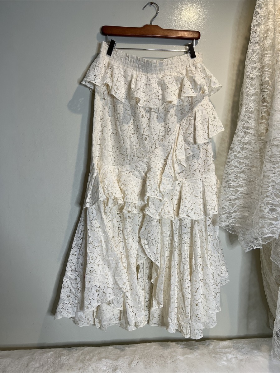 【新品未使用】 Rosa Lace Peplum Skirt Parker Pink Lace Skirt I Bottoms I Apparel