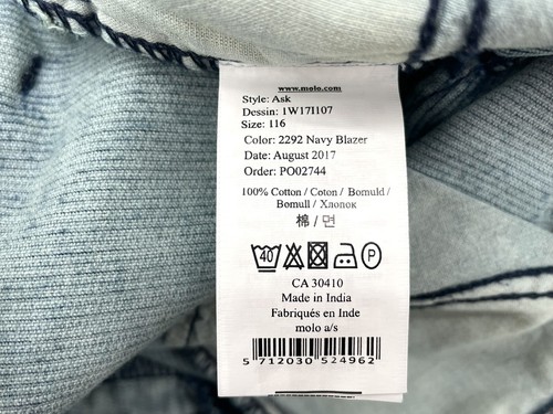 NWT Molo Corduroy Cargo Jogger Pants in Navy Blue 6 - Picture 10 of 13