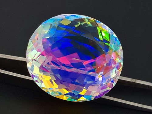 147.55 Ct Lab-Created EGL Certified Mystic Aura Quartz Oval Cut Loose Gemst - Picture 3 of 6