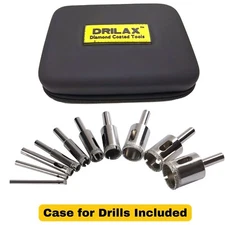 Diamond Hole Maker Drill Bits Glass Ceramic Tile Porcelain Cutting 10pc 5/32"-1"