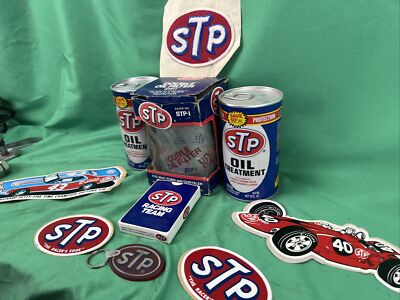STP  BUNDLE - Oil Filter- 2 Cans of STP-Petty & Parneli Cars Decals + Much More