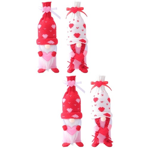 2 Pcs Valentines Tag Wein Flasche Decor Gnome Wein Flasche Topper - Bild 16 von 17