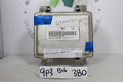 12581598 Chevrolet Malibu 2004 Engine Computer UNIT ECU Module 9P3 380 B6