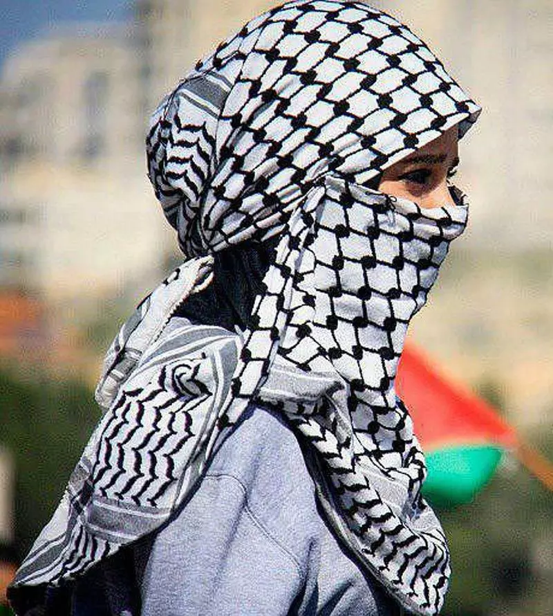 Keffiyeh Palestinian Shemagh scarf Black and White 100% Cotton Men