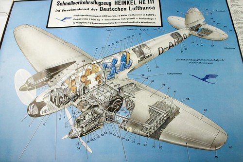 Heinkel 111 Lufthansa Poster 74,7 x 109,5 cm Plakat Vintage 30er - 50er Werbung - Bild 3 von 9