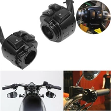 Black Motorcycle 1" Handlebar Control Switches W/ Wiring Harness Kit For Harley 