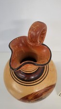 Tsakiris Grecia vaso in terracotta fatto a mano ceramica dipinta argilla alto 5,5"