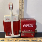 Vintage 1995 Coca-Cola Vending Machine Toothpick Dispenser & 1993 Salt/Pepper Sh