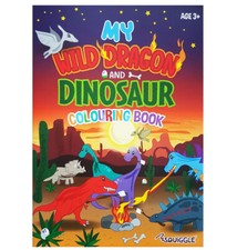 Kids Dinosaur & Dragons Colouring Book 44 Pages Childrens Adventure Activity