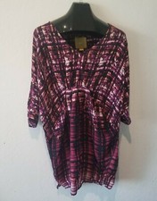 Anthropologie Maeve Womens Medium Petal Palette Tunic Dress Purple 3/4 Sleeve