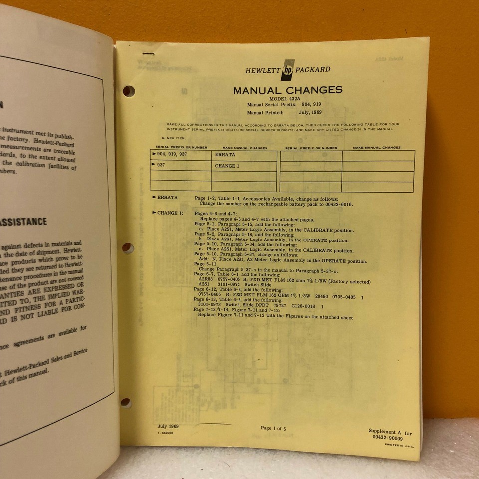 HP / Agilent 00432-90009 432A Power Meter Operating + Service Manual | eBay