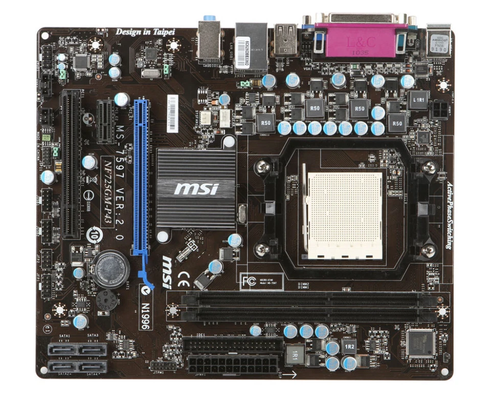 NEW MSI NF725GM-P43 VGA USB 2.0 DDR3 IDE PATA AM3 AMD mATX Micro ATX Motherboard - Image 4 of 4