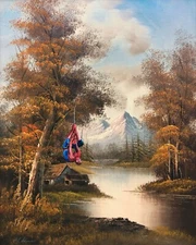 Spider-Man Marvel Fine art Print poster Upcycled thrift store painting